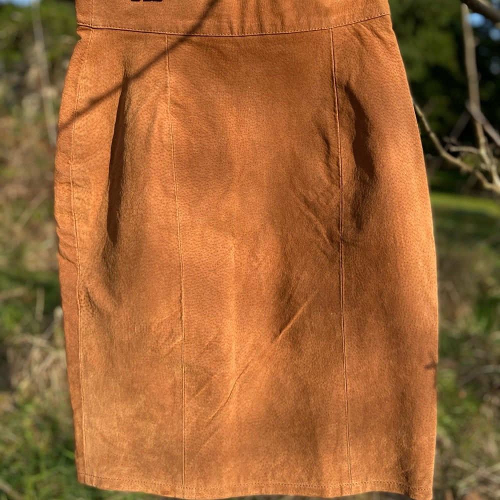 Classic Vintage “Don’t Stop” Suede skirt